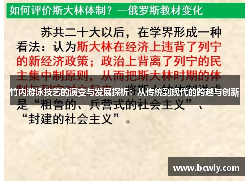 竹内游泳技艺的演变与发展探析：从传统到现代的跨越与创新